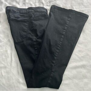 Mango Women’s Black Stretch Denim Fit & Flare Wide Leg Jeans Size 6 Cowgirl